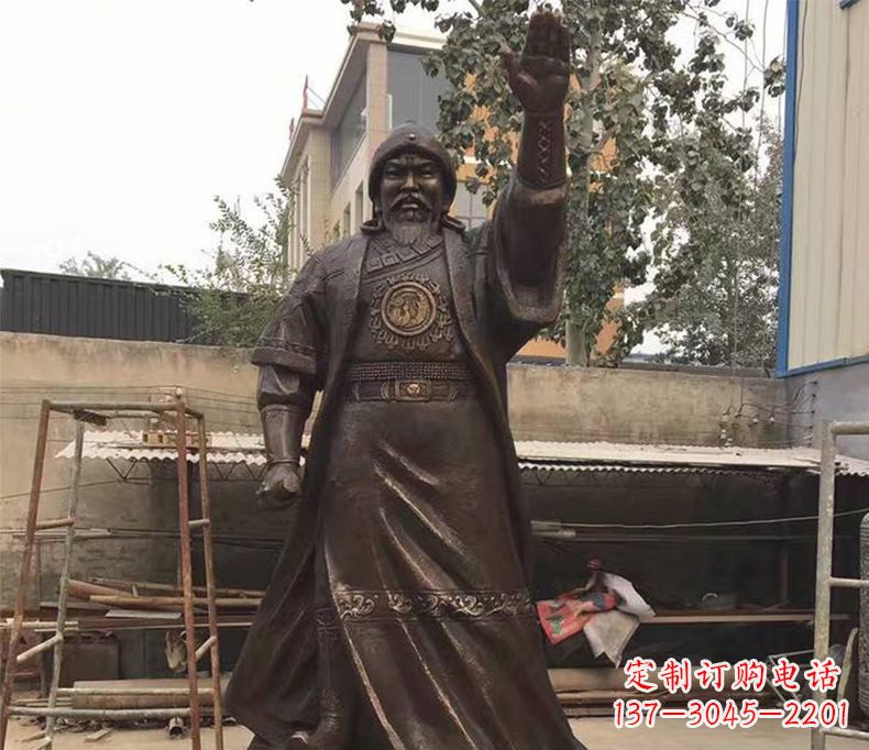 运城成吉思汗挥手铜雕