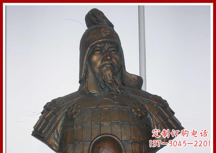 运城成吉思汗军事家玻璃钢仿铜胸像雕塑