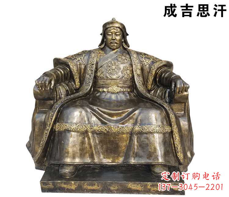运城成吉思汗人物铜雕 (3)