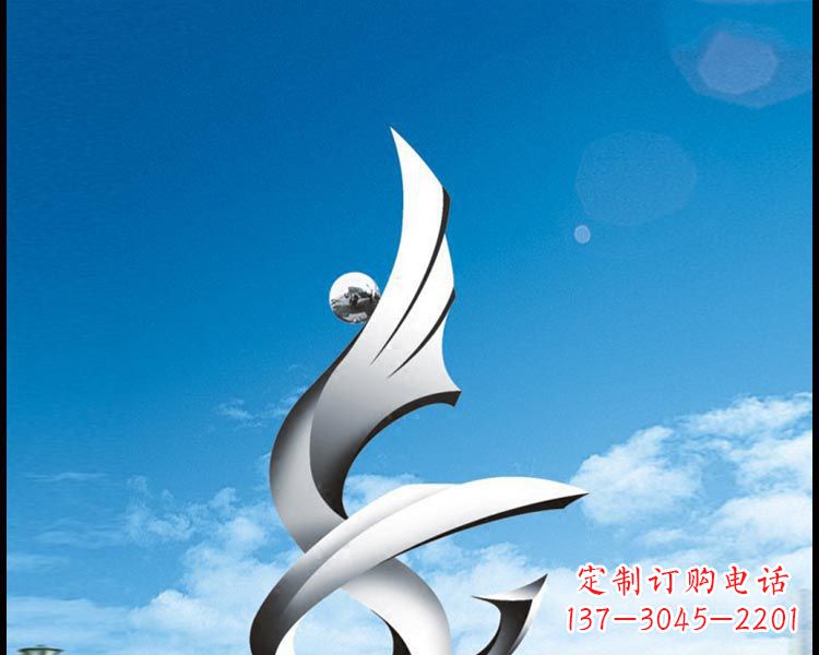 运城城市不锈钢抽象凤凰雕塑12