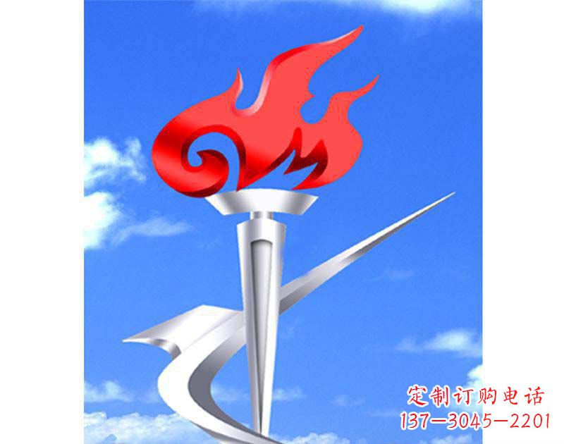 运城城市文化的象征——不锈钢火炬雕塑