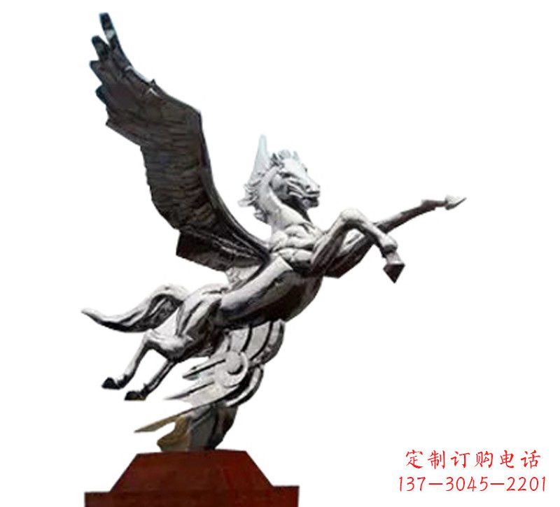 运城城市飞马不锈钢雕塑像