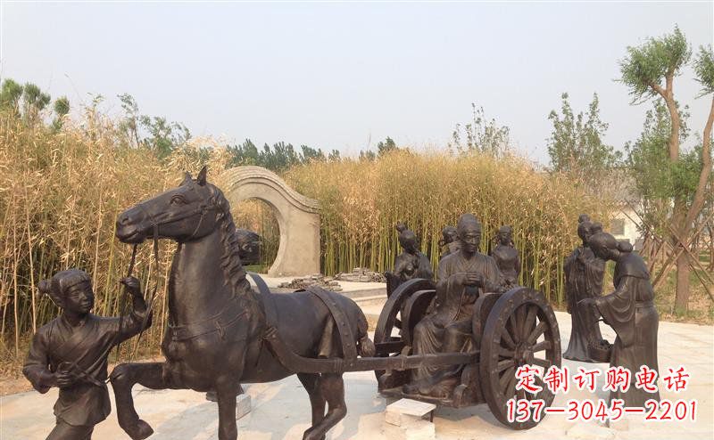 运城城市公园坐马车景观铜雕