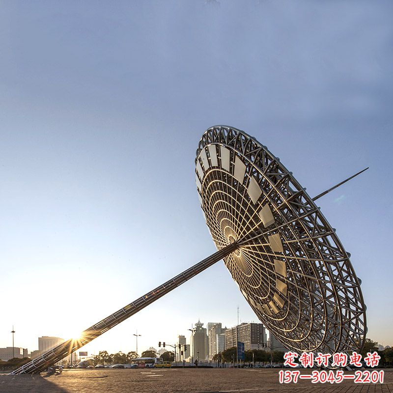 运城城市广场大型不锈钢创意日晷景观雕塑