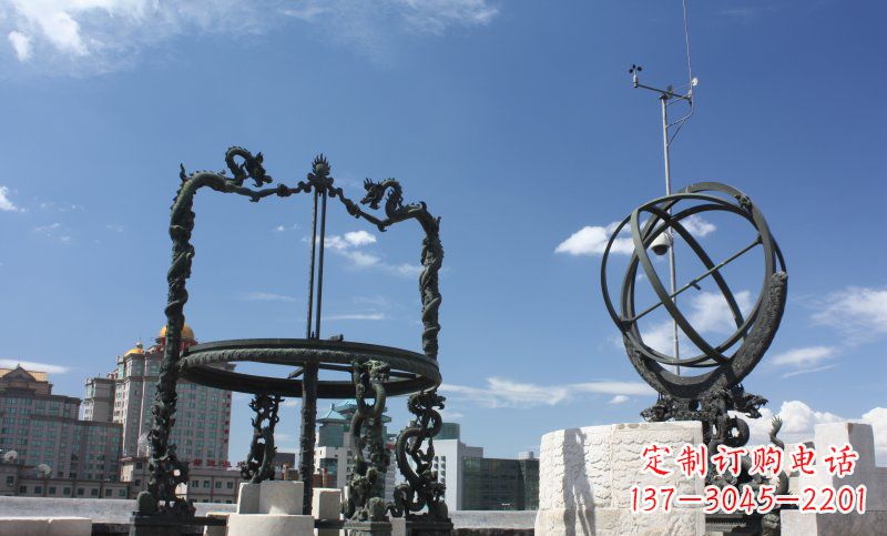 运城城市广场大型浑天仪铜雕