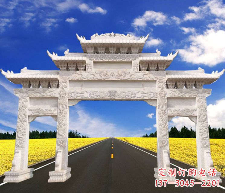 运城城市建筑牌楼石雕