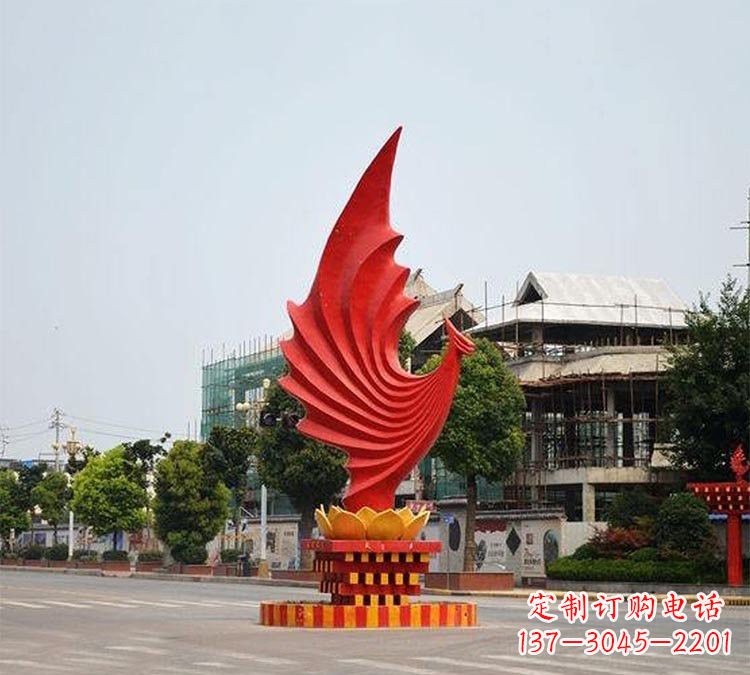 运城城市街边不锈钢凤凰雕塑