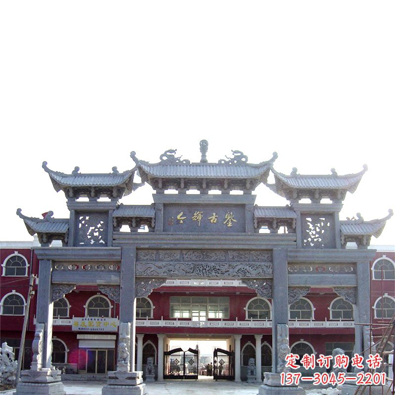 运城城市小区石雕牌楼