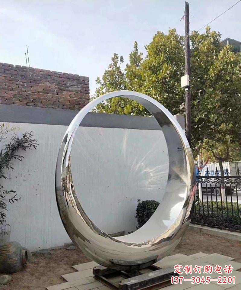 运城城市圆环不锈钢雕塑