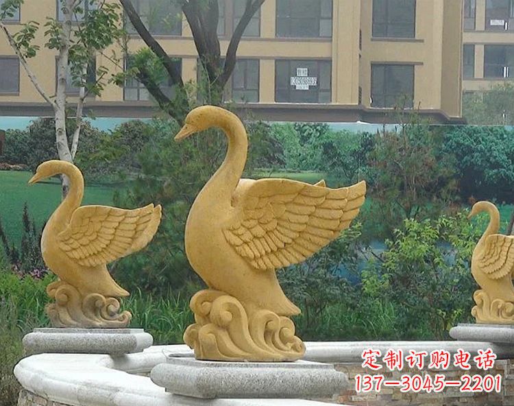 运城池塘水景喷泉天鹅雕塑-公园园林景区装饰动物雕塑