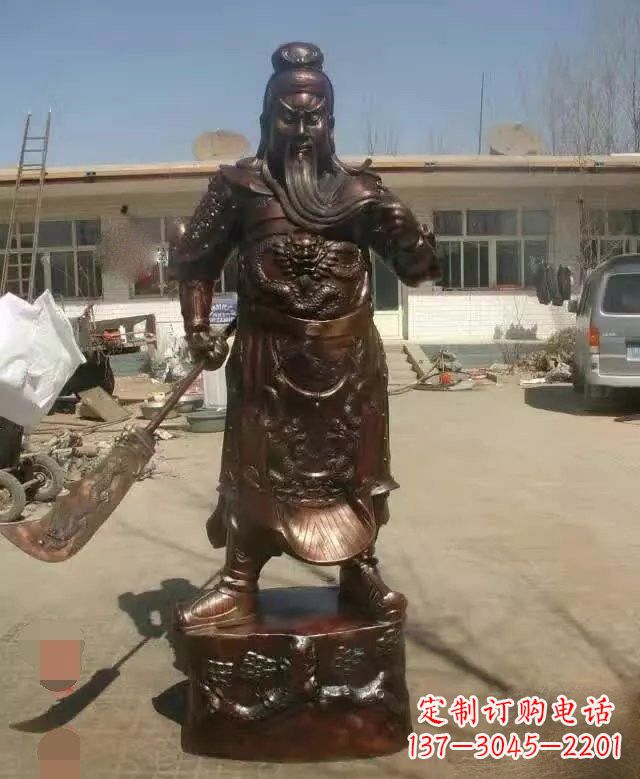 运城持刀关公铜雕