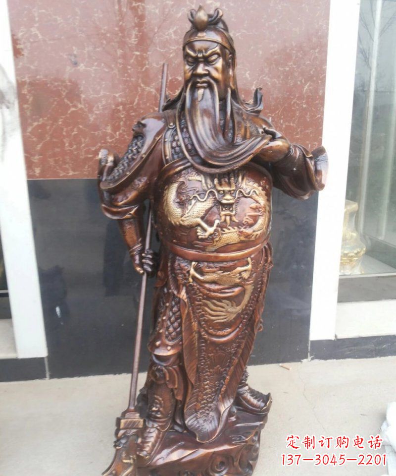 运城持刀关公古代人物铜雕
