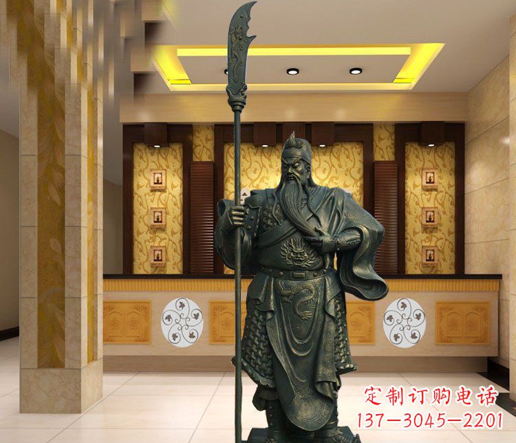 运城持刀关公武圣人雕塑
