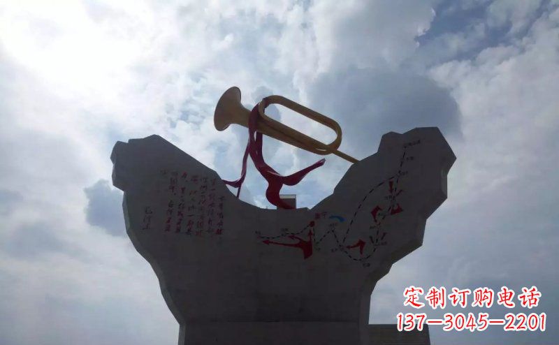 运城冲锋号军队景观铜雕