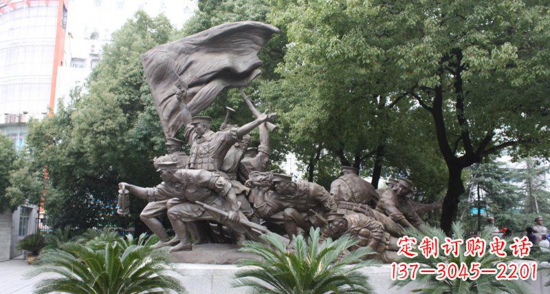 运城冲锋人物革命战士铜雕 (2)