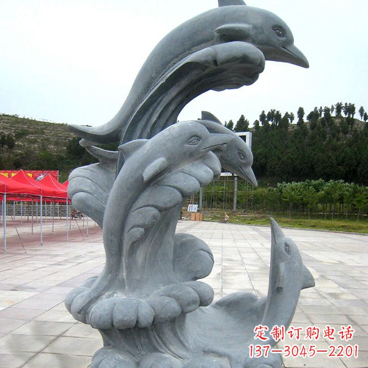运城冲浪海豚大理石雕塑