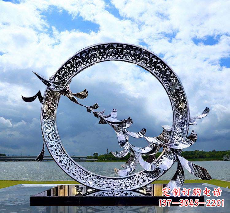 运城抽象不锈钢大雁雕塑