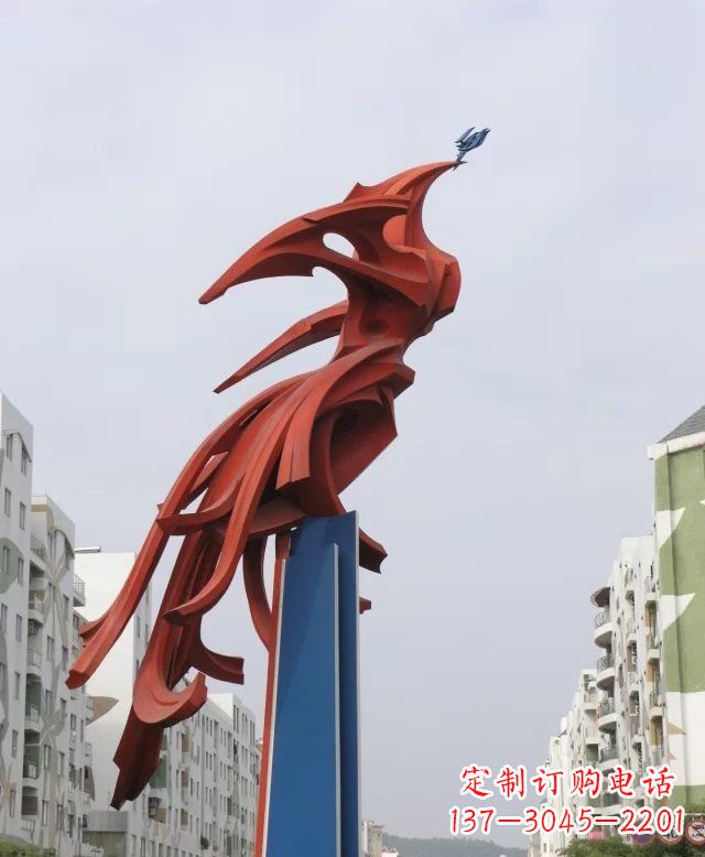 运城抽象不锈钢凤凰雕塑