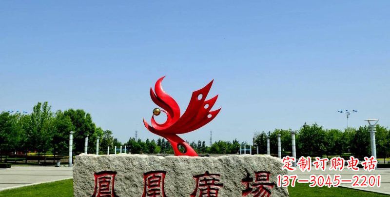 运城抽象不锈钢广场凤凰雕塑