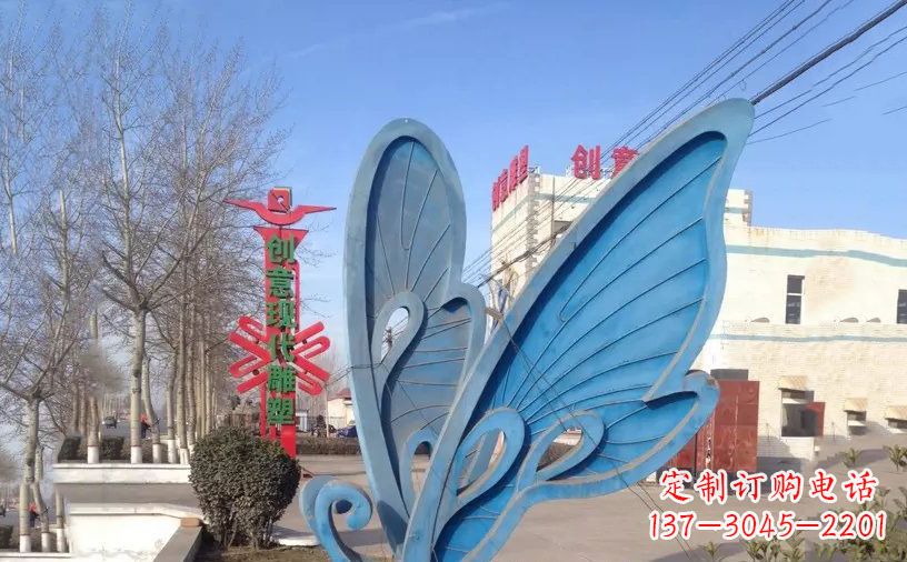 运城抽象不锈钢蝴蝶雕塑