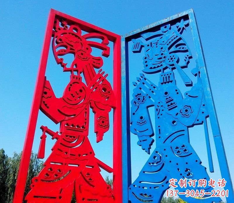 运城抽象不锈钢皮影戏摆件