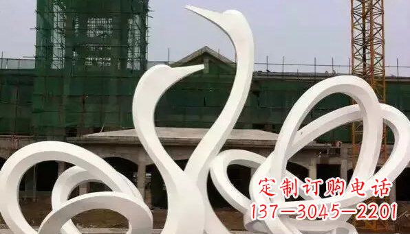 运城抽象不锈钢天鹅雕塑 (2)