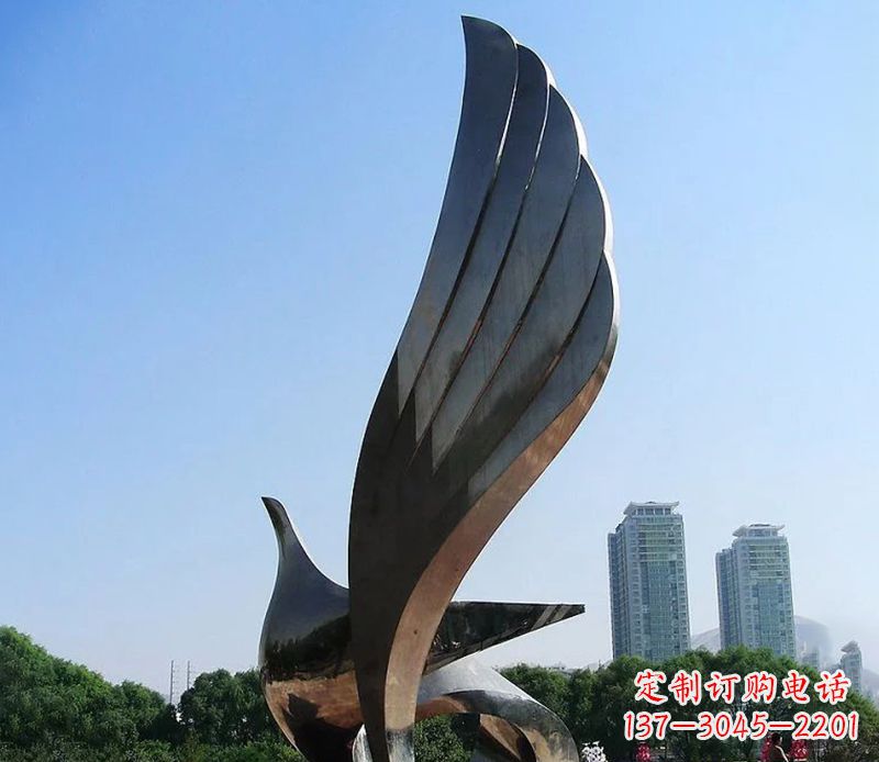 运城抽象翅膀雕塑不锈钢