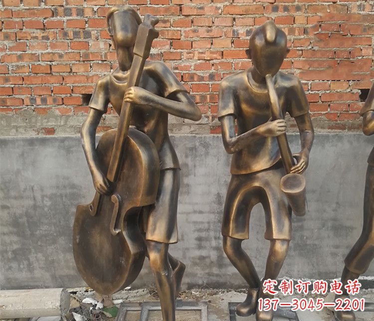 运城抽象吹萨克斯人物铜雕