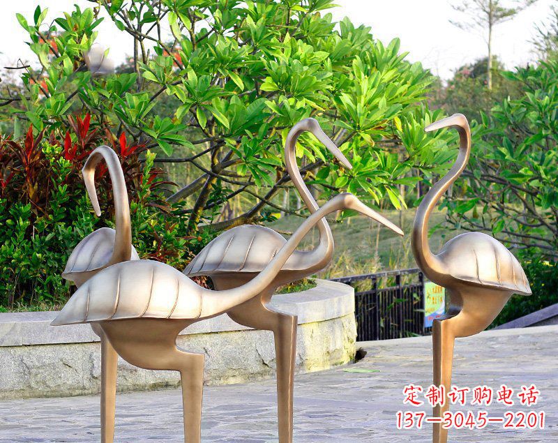 运城抽象丹顶鹤铜雕