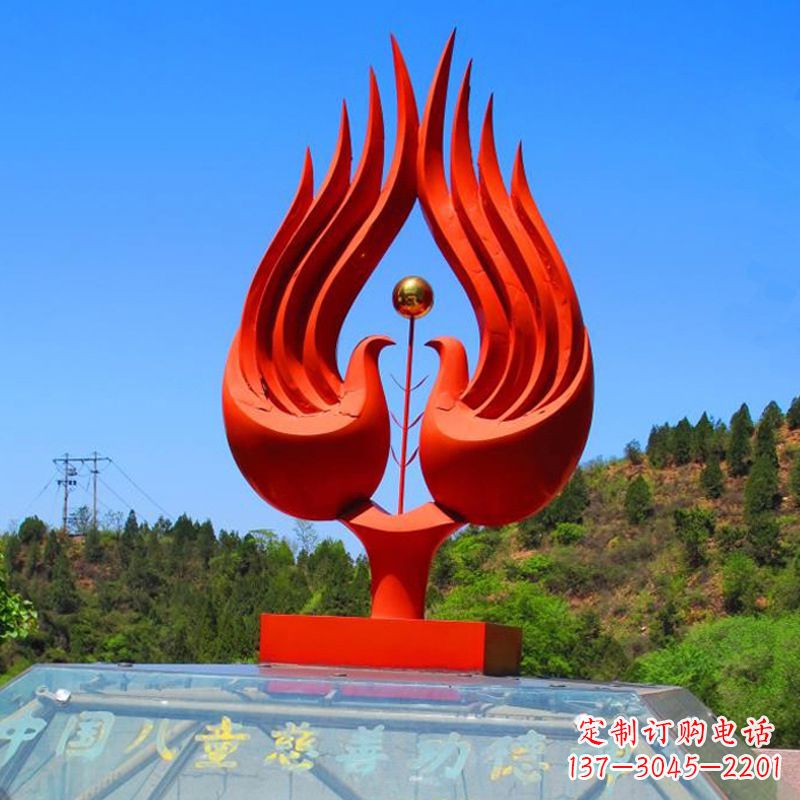运城抽象凤凰公园不锈钢雕塑-景区园林景观神兽标识雕塑