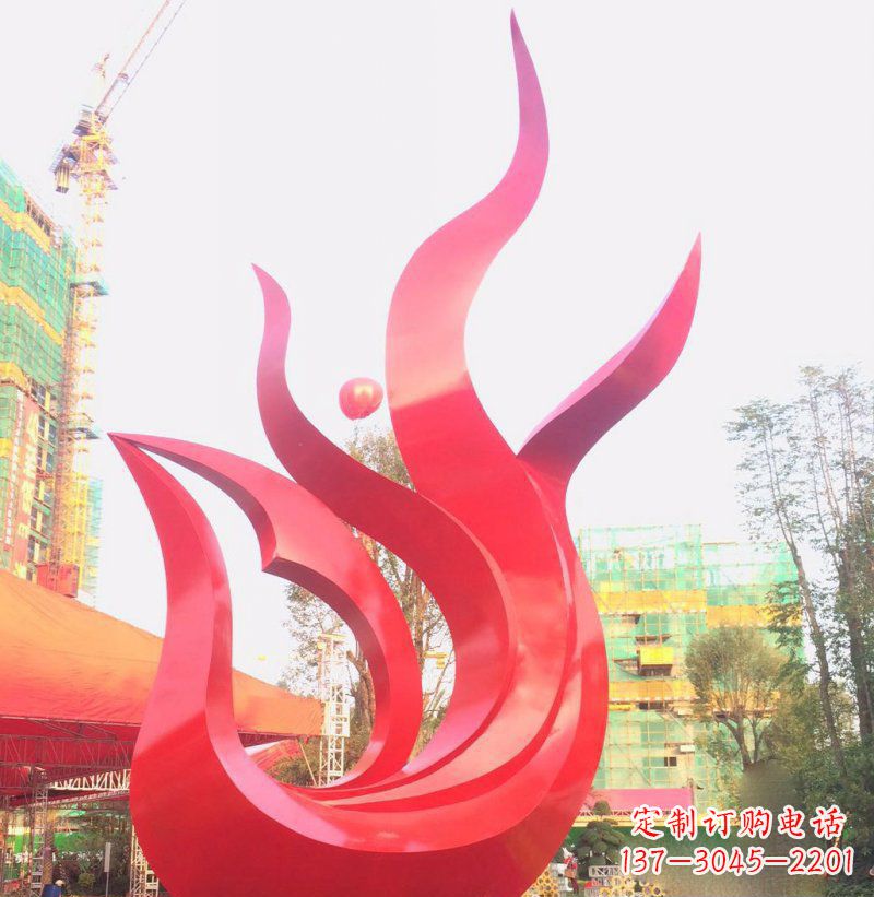 运城抽象凤凰广场不锈钢雕塑