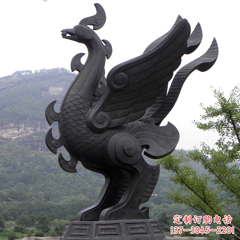运城抽象凤凰铜雕-景区景点上古神兽动物景观雕塑