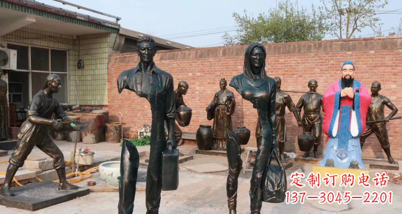 运城抽象男人女人铜雕