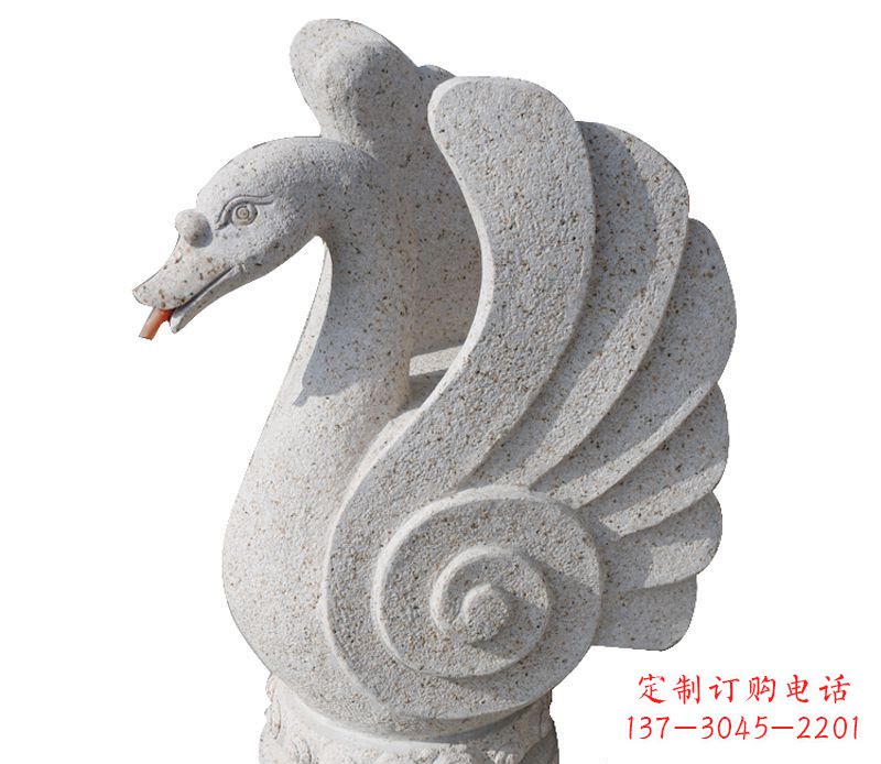 运城抽象喷水天鹅石雕 (2)