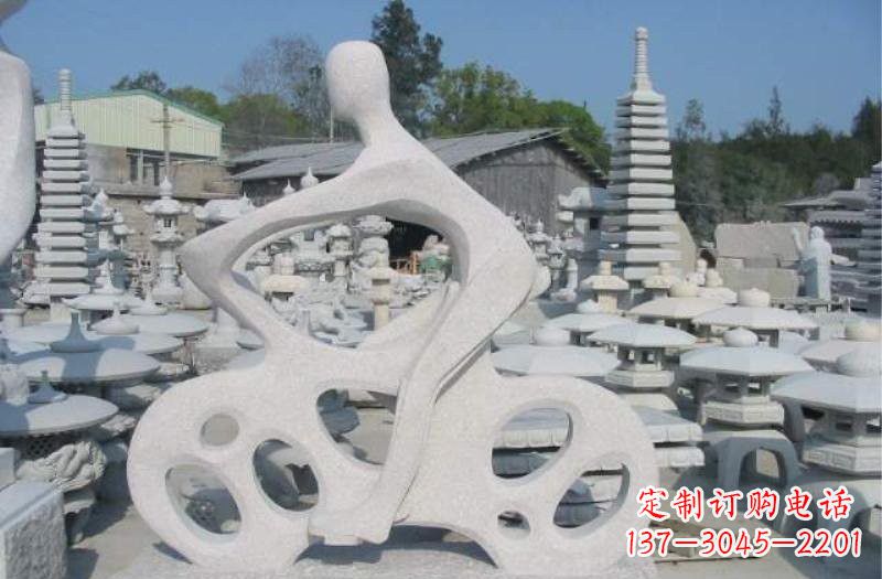 运城抽象骑摩托车人物石雕