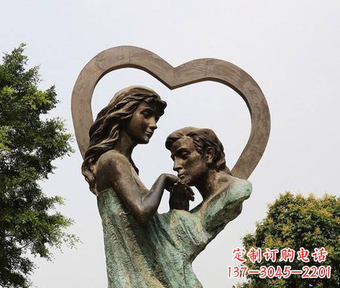 运城抽象情侣心形铜雕