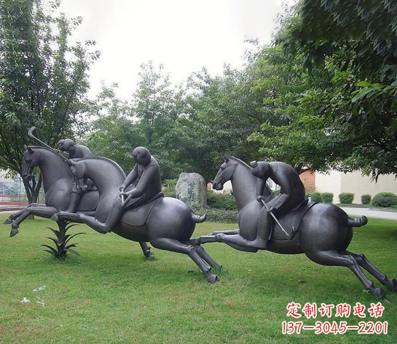 运城抽象人物骑马铜雕