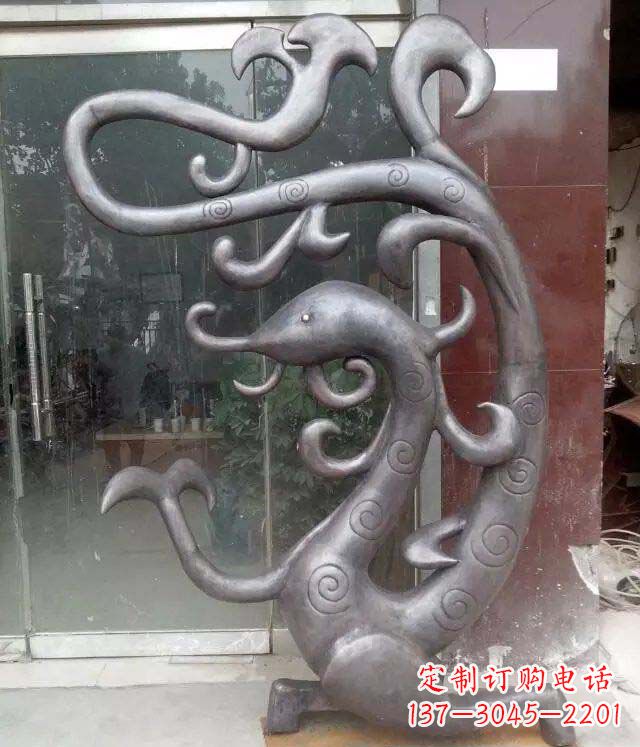 运城抽象蛇景观动物铜雕