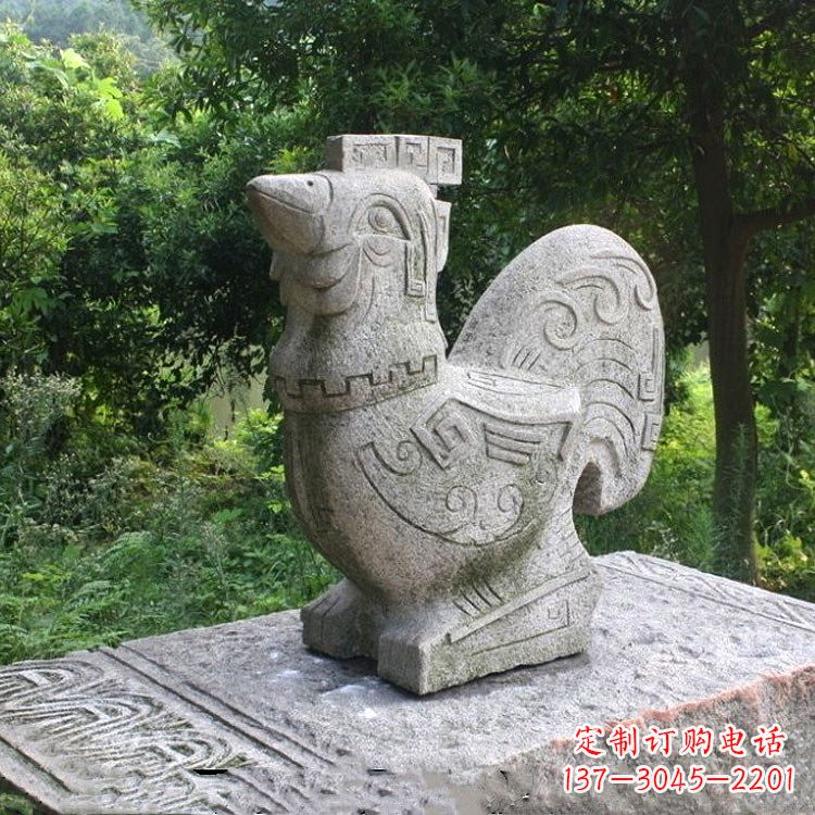 运城抽象生肖酉鸡动物石雕塑