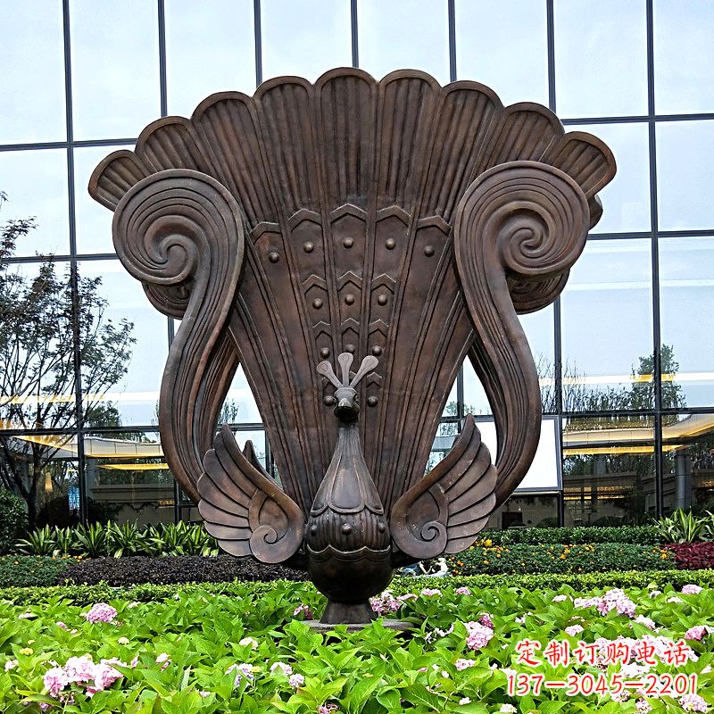 运城抽象铜雕孔雀雕塑