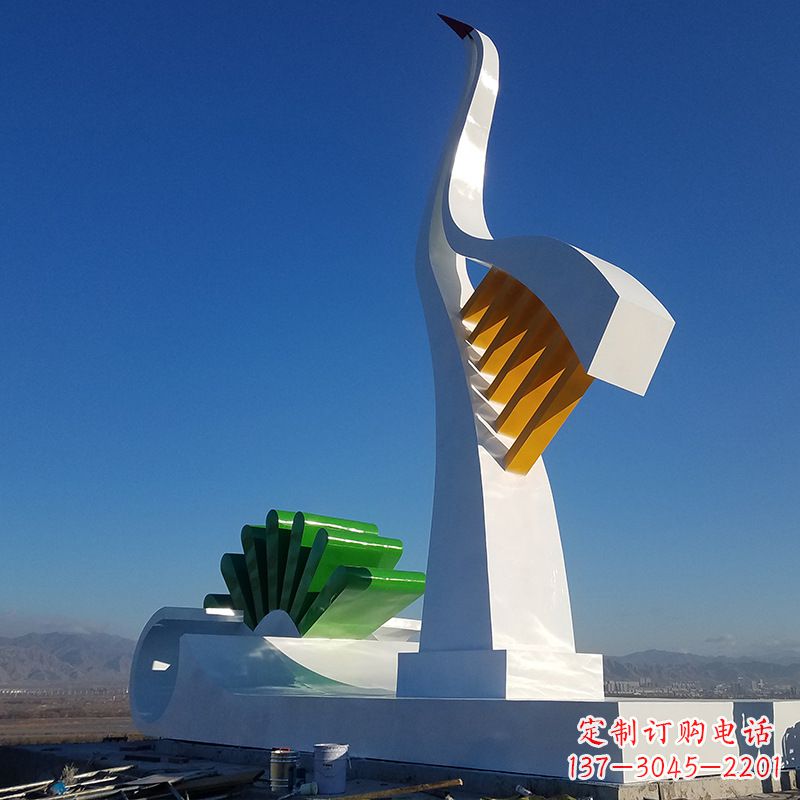 运城抽象仙鹤雕塑