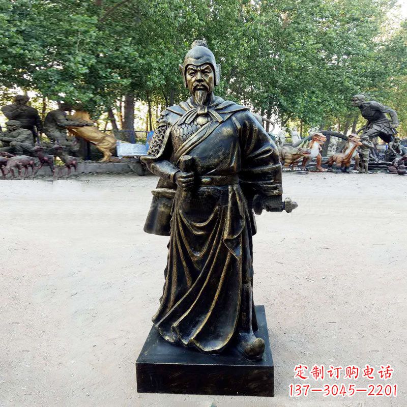 运城初唐名将历史著名人物李靖玻璃钢仿铜雕塑像