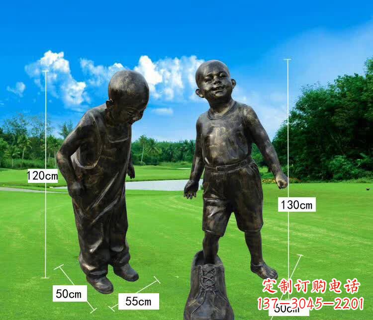 运城穿大鞋儿童铜雕塑