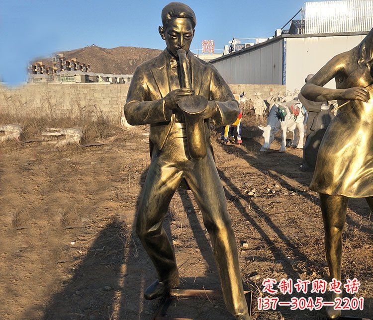 运城吹萨克斯音乐人物铜雕雕塑