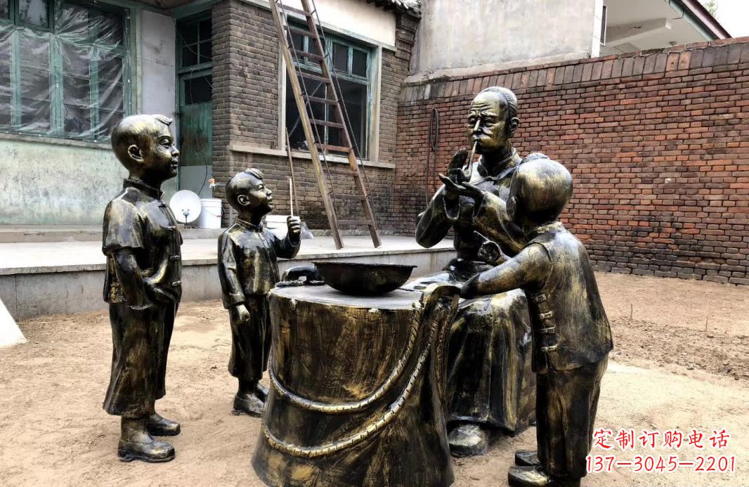 运城吹糖人民俗铜雕12