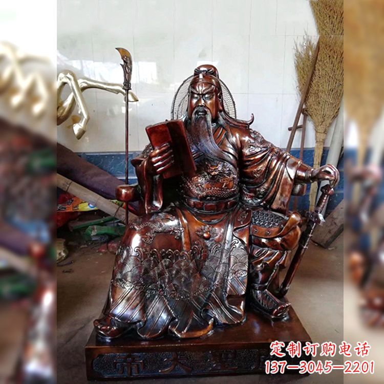 运城纯铜关公关圣大帝神像
