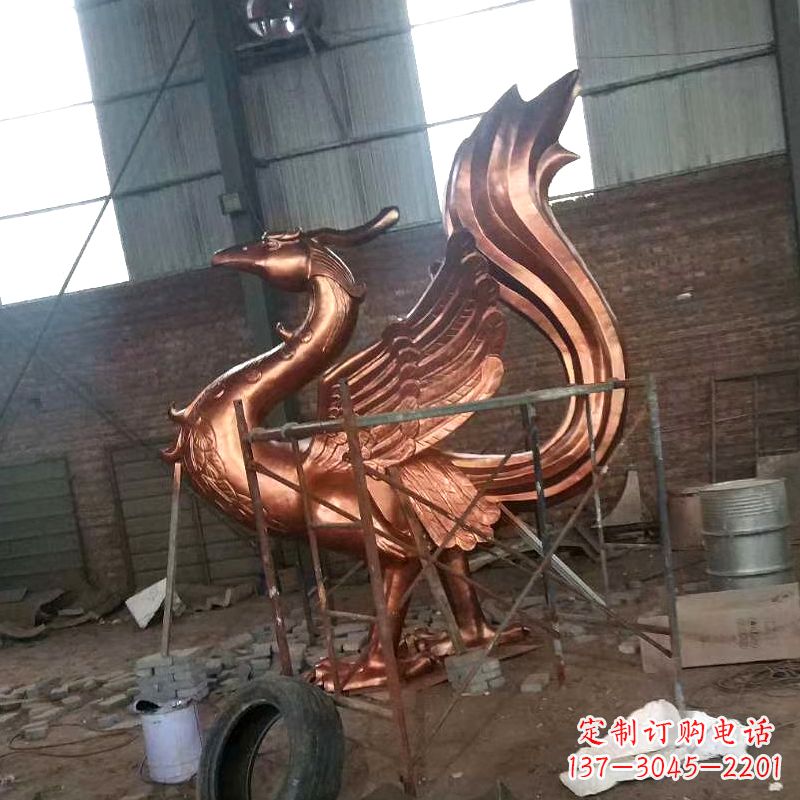运城纯铜陵光神君朱雀神兽动物雕塑
