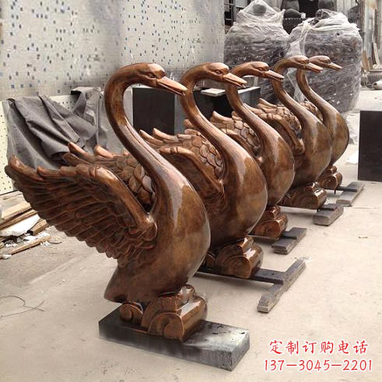 运城纯铜喷水天鹅雕塑