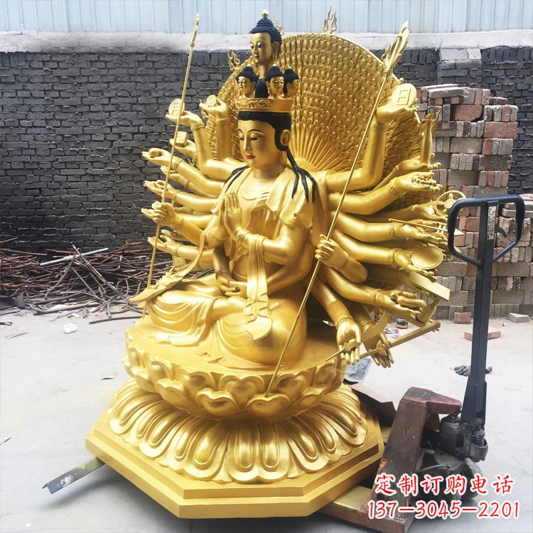运城精美纯铜千手观音雕塑