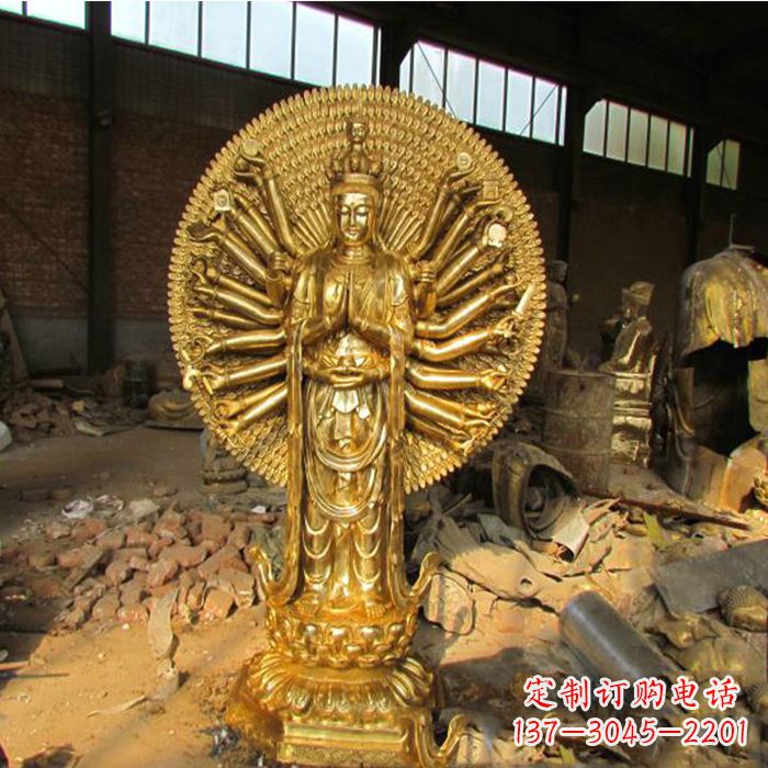 运城纯铜千手观音铜像